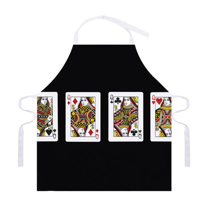 Four Queens Playing Cards Print Adjustable Apron