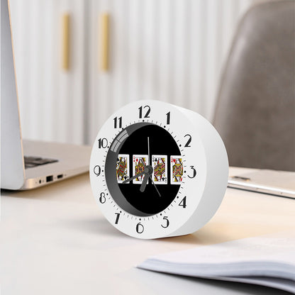Four Queens Playing Cards Print Alarm Clock