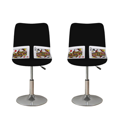 Four Queens Playing Cards Print Bar Stool Covers
