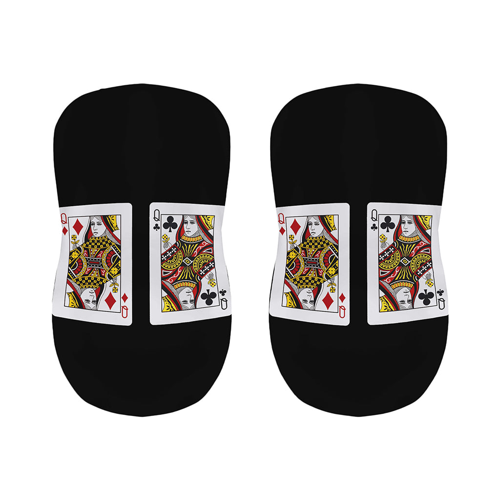 Four Queens Playing Cards Print Bar Stool Covers