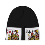 Four Queens Playing Cards Print Beanie