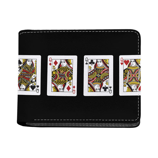 Four Queens Playing Cards Print Bifold Wallet
