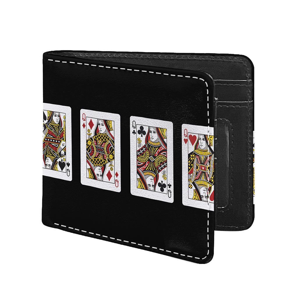 Four Queens Playing Cards Print Bifold Wallet