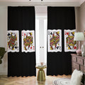 Four Queens Playing Cards Print Dimout Pencil Pleat Curtains