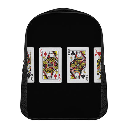 Four Queens Playing Cards Print Casual Backpack