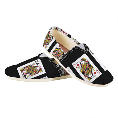 Four Queens Playing Cards Print Casual Shoes