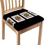 Four Queens Playing Cards Print Chair Cushion Cover