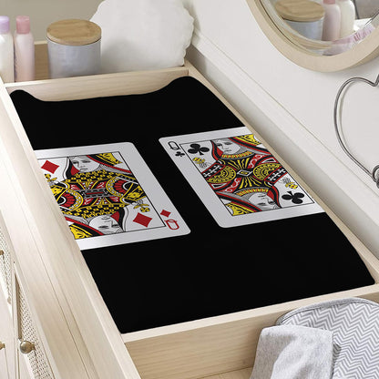 Four Queens Playing Cards Print Changing Pad Cover