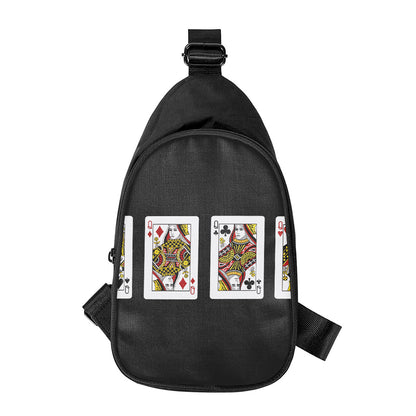 Four Queens Playing Cards Print Chest Bag