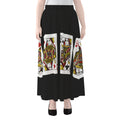 Four Queens Playing Cards Print Chiffon Maxi Skirt