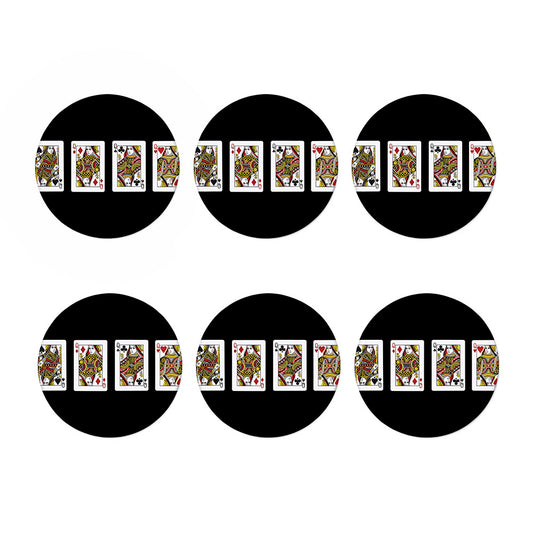 Four Queens Playing Cards Print Coaster Set