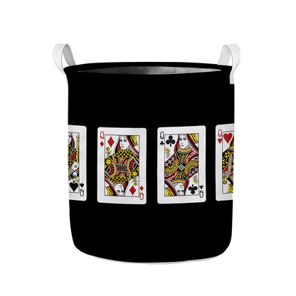 Four Queens Playing Cards Print Collapsible Laundry Basket