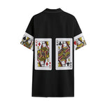 Four Queens Playing Cards Print Cotton Hawaiian Shirt