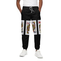 Four Queens Playing Cards Print Cotton Sweatpants