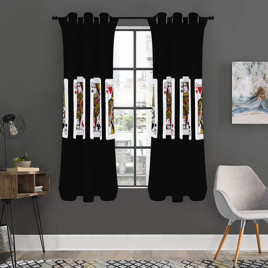 Four Queens Playing Cards Print Curtain