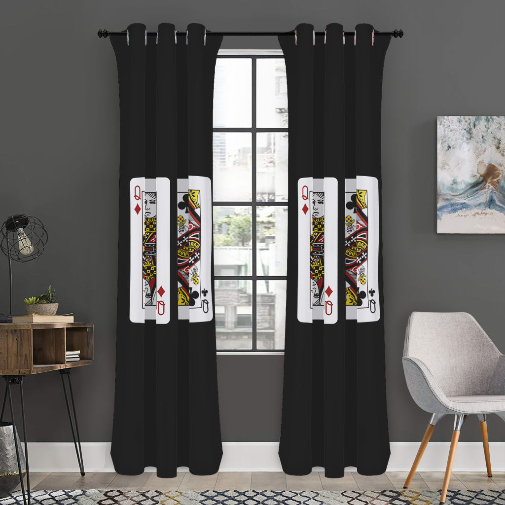 Four Queens Playing Cards Print Curtain