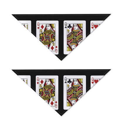 Four Queens Playing Cards Print Dog Bandana