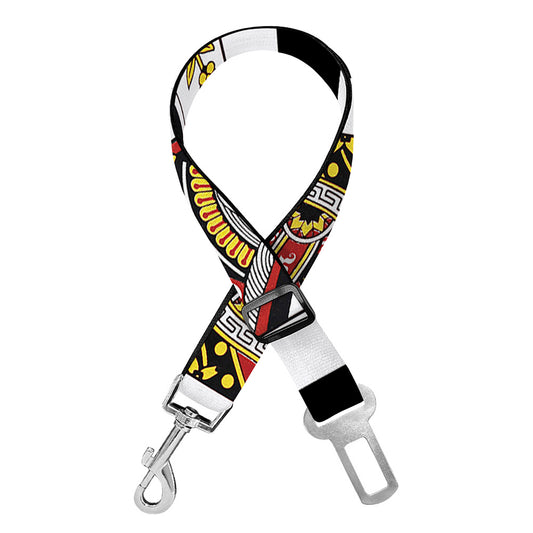 Four Queens Playing Cards Print Dog Seat Belt