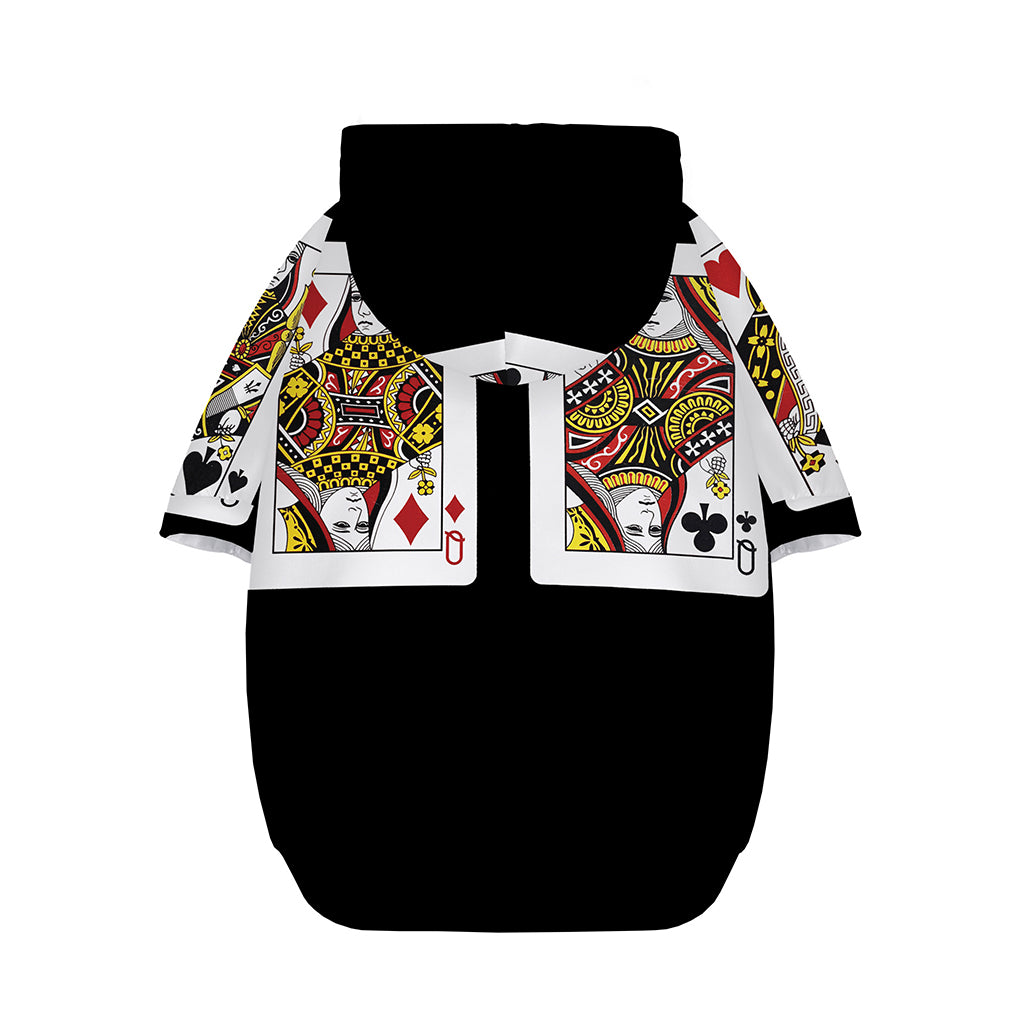 Four Queens Playing Cards Print Dog Zip Up Hoodie