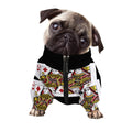 Four Queens Playing Cards Print Dog Zip Up Jacket