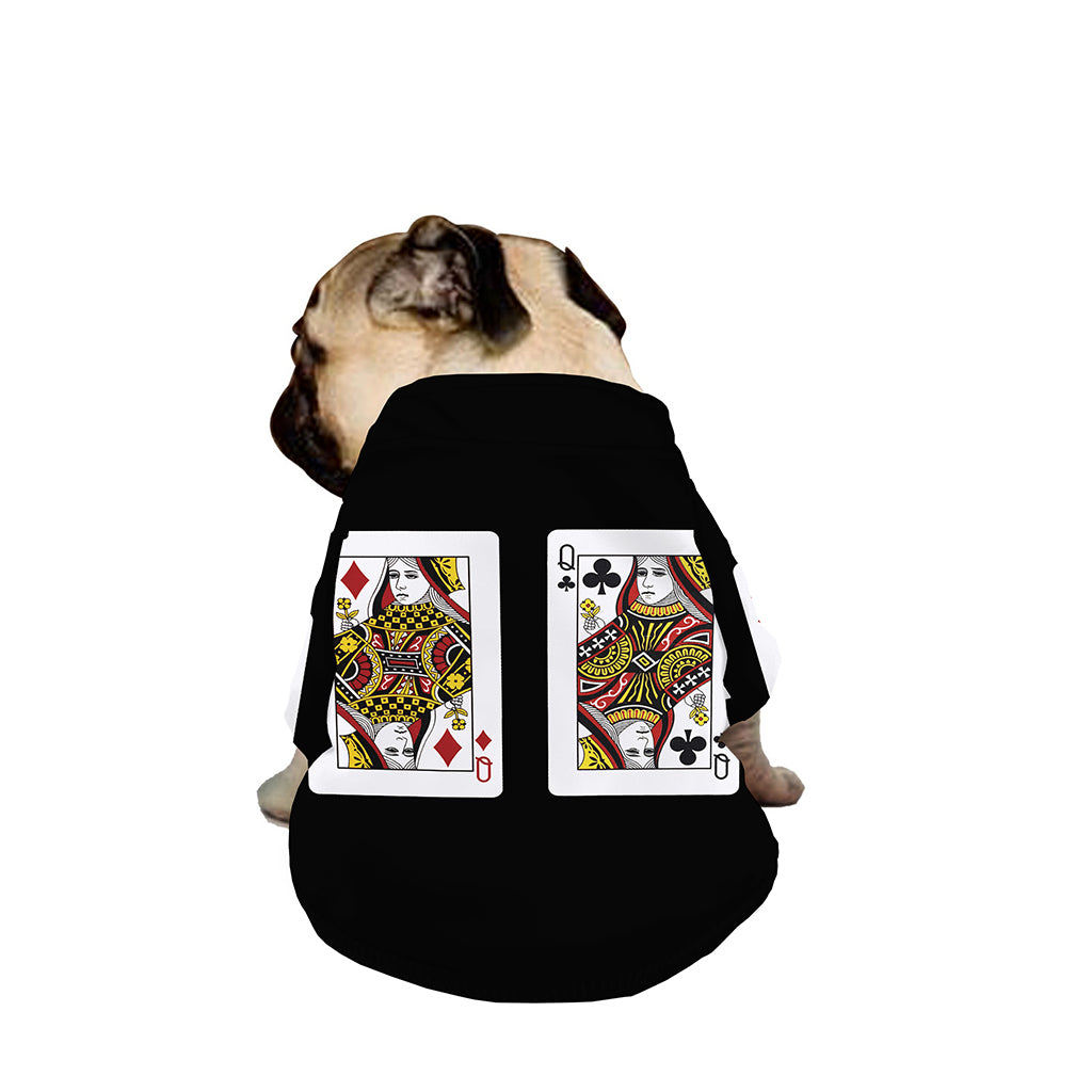 Four Queens Playing Cards Print Dog Zip Up Jacket