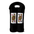 Four Queens Playing Cards Print Double Neoprene Wine Tote