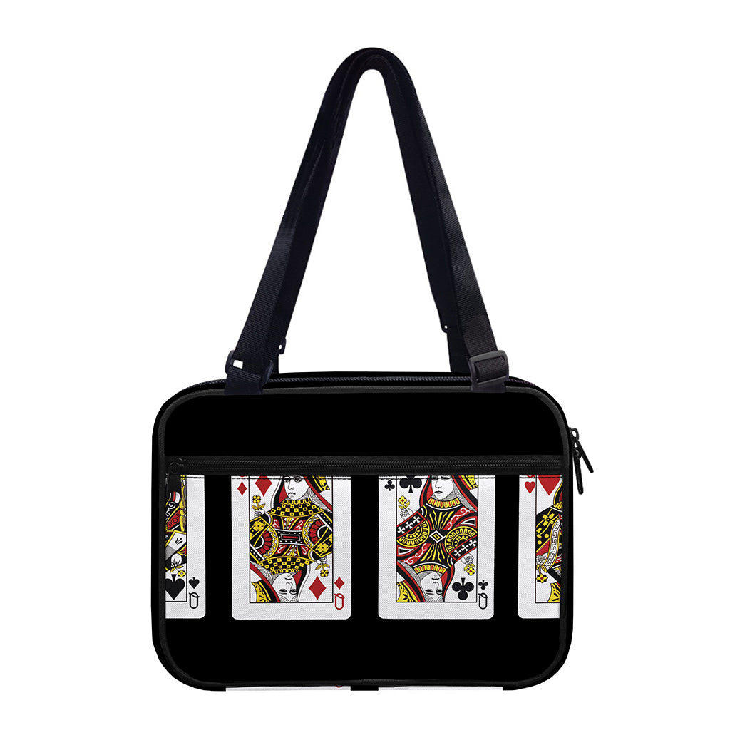 Four Queens Playing Cards Print Double Strap Bible Bag