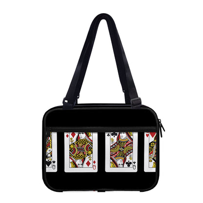 Four Queens Playing Cards Print Double Strap Bible Bag
