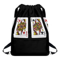 Four Queens Playing Cards Print Drawstring Backpack