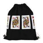Four Queens Playing Cards Print Drawstring Bag