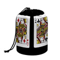 Four Queens Playing Cards Print Drawstring Makeup Bag
