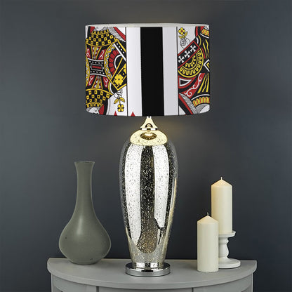 Four Queens Playing Cards Print Drum Lamp Shade