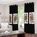 Four Queens Playing Cards Print Extra Wide Grommet Curtains