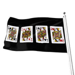 Four Queens Playing Cards Print Flag