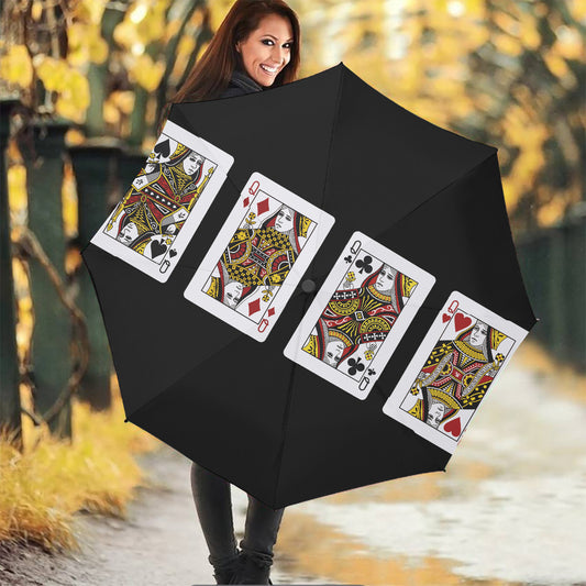 Four Queens Playing Cards Print Foldable Umbrella
