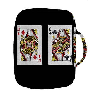Four Queens Playing Cards Print Front Pocket Bible Bag