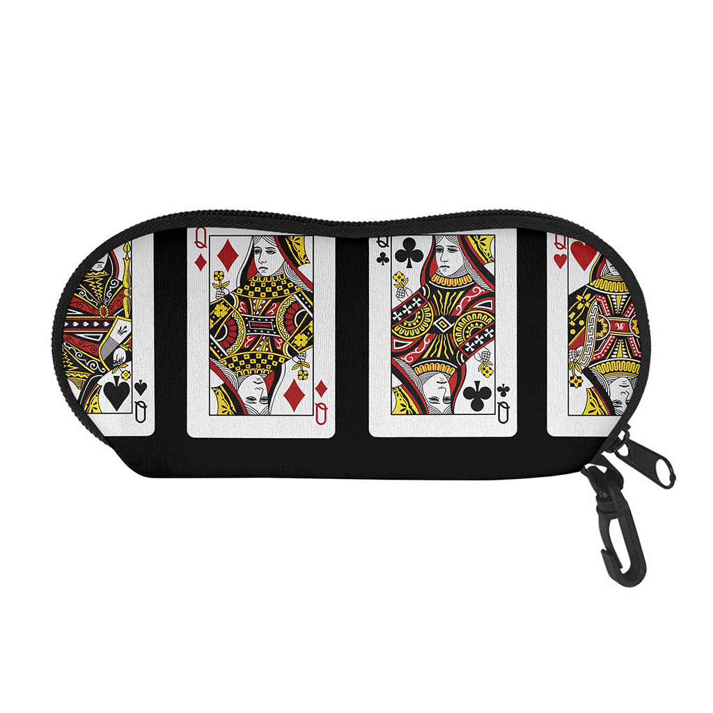 Four Queens Playing Cards Print Glasses Case