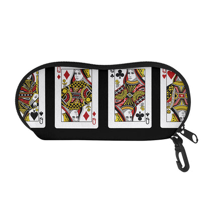 Four Queens Playing Cards Print Glasses Case