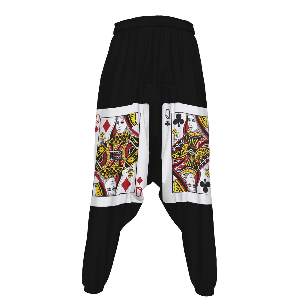 Four Queens Playing Cards Print Hammer Pants