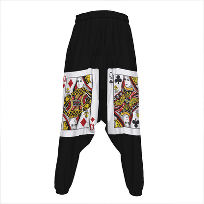 Four Queens Playing Cards Print Hammer Pants