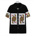 Four Queens Playing Cards Print Hawaiian Shirt