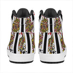 Four Queens Playing Cards Print High Top Leather Sneakers