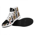 Four Queens Playing Cards Print High Top Leather Sneakers
