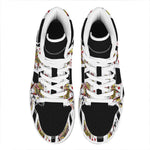 Four Queens Playing Cards Print High Top Leather Sneakers