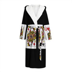 Four Queens Playing Cards Print Hooded Bathrobe