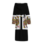 Four Queens Playing Cards Print Hooded Bathrobe