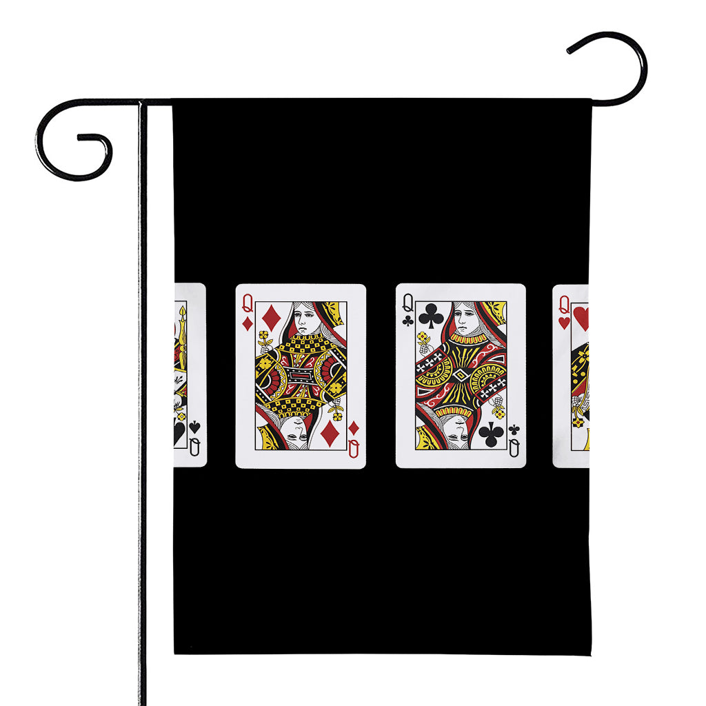 Four Queens Playing Cards Print House Flag