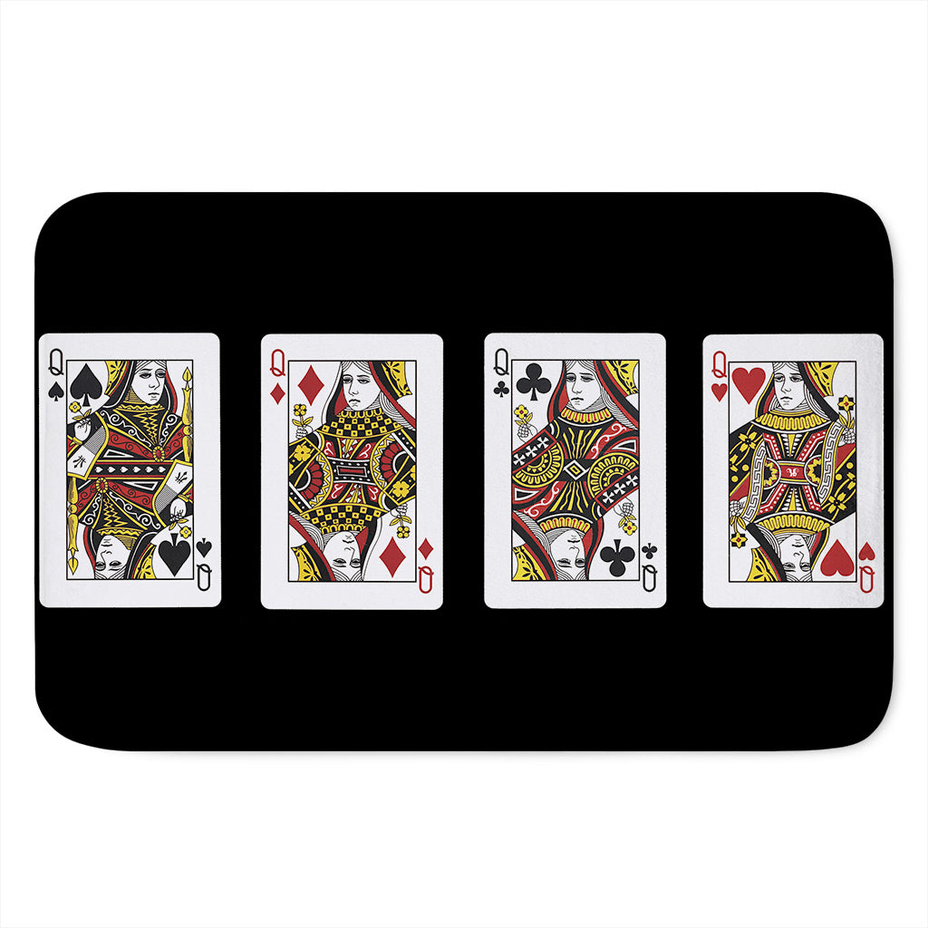 Four Queens Playing Cards Print Indoor Door Mat