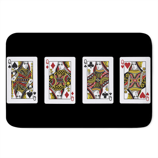 Four Queens Playing Cards Print Indoor Door Mat