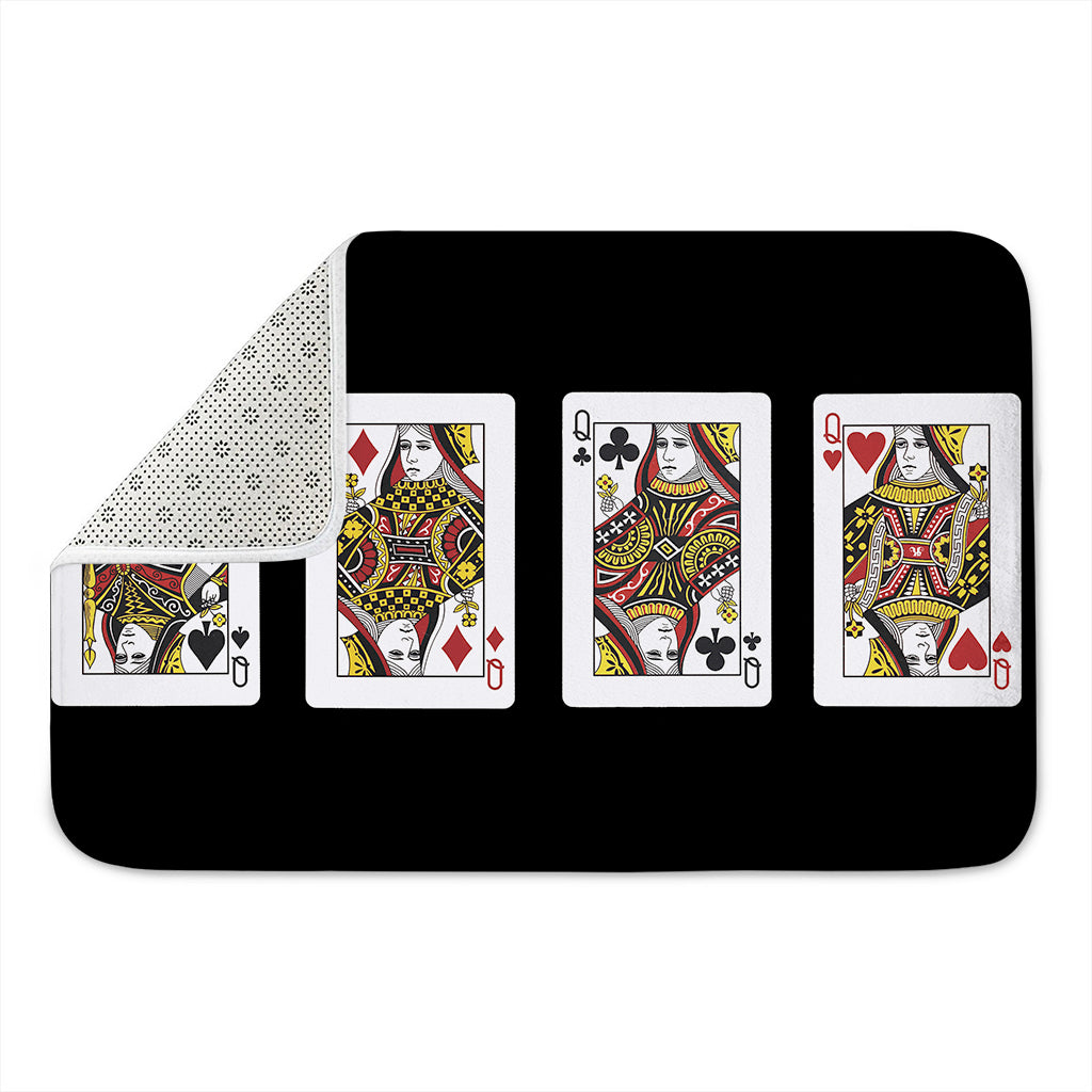 Four Queens Playing Cards Print Indoor Door Mat
